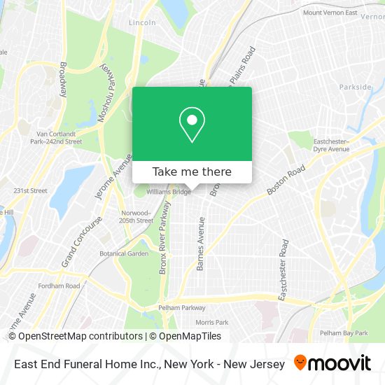 Mapa de East End Funeral Home Inc.