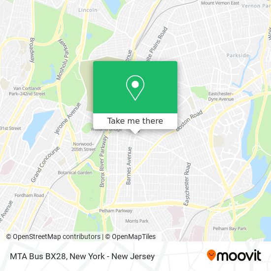 MTA Bus BX28 map