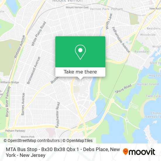 MTA Bus Stop - Bx30 Bx38 Qbx 1 - Debs Place map