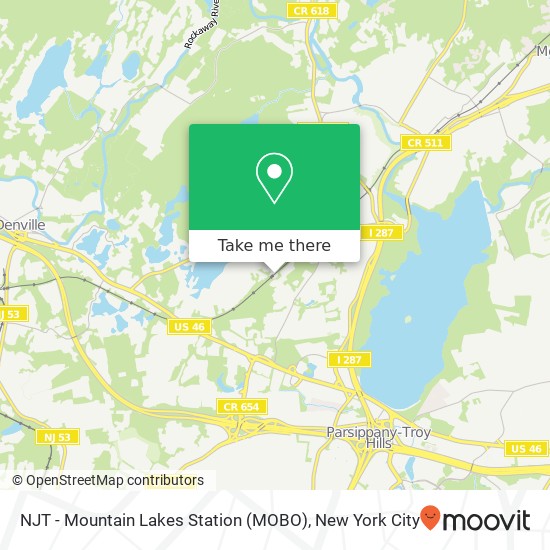 NJT - Mountain Lakes Station (MOBO) map