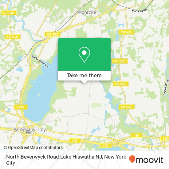 North Beverwyck Road Lake Hiawatha NJ map