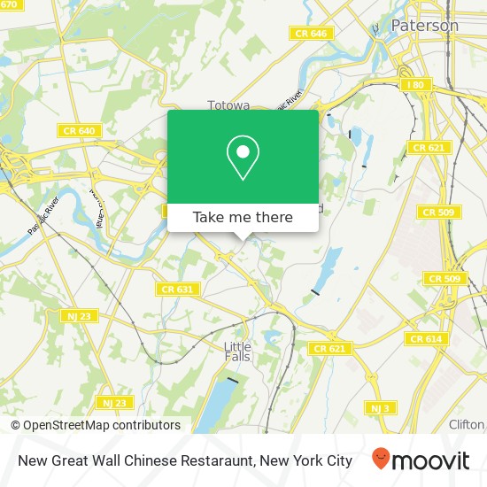 Mapa de New Great Wall Chinese Restaraunt