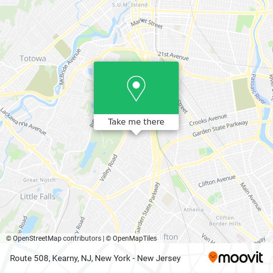 Route 508, Kearny, NJ map