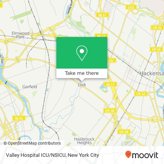 Valley Hospital ICU/NSICU map