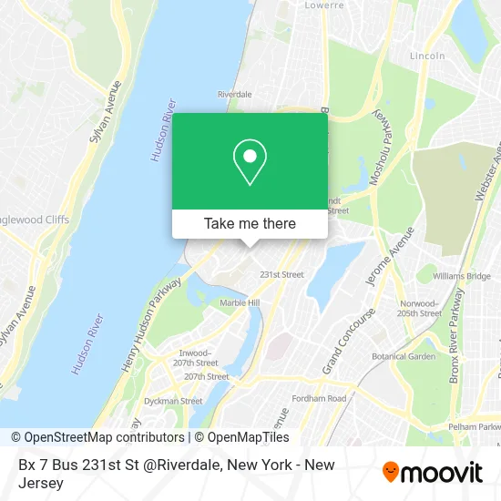 Bx 7 Bus 231st St @Riverdale map