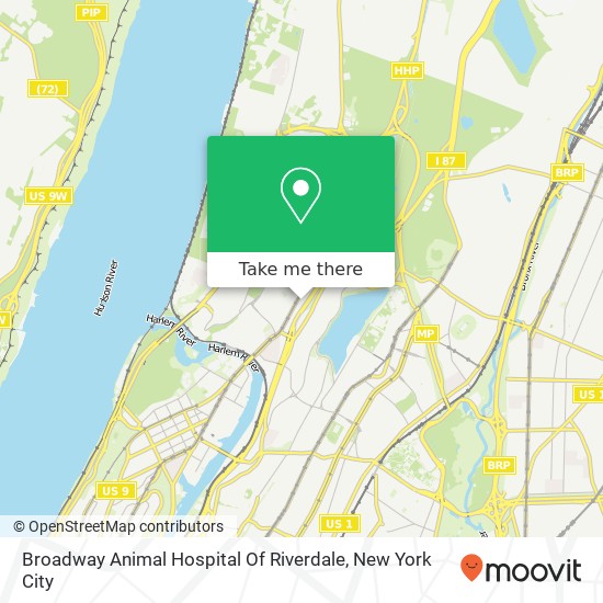 Broadway Animal Hospital Of Riverdale map