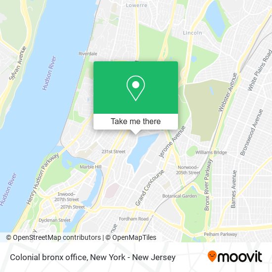 Mapa de Colonial bronx office