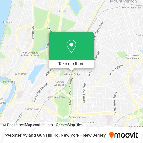 Webster Av and Gun Hill Rd map