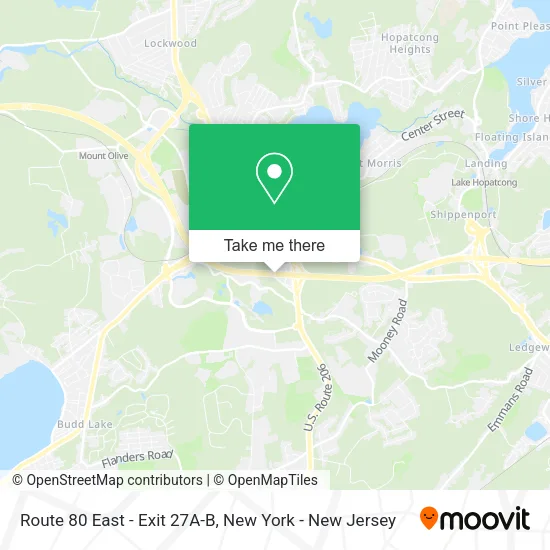 Route 80 East - Exit 27A-B map