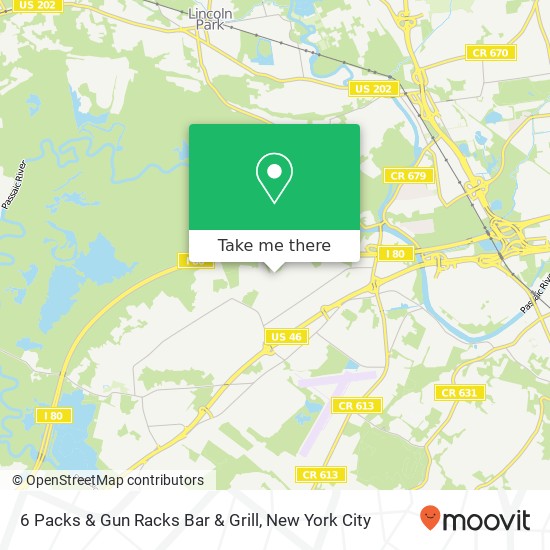 Mapa de 6 Packs & Gun Racks Bar & Grill
