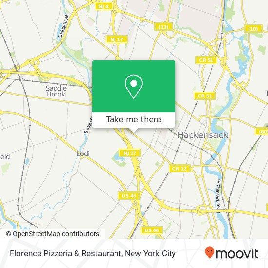 Mapa de Florence Pizzeria & Restaurant