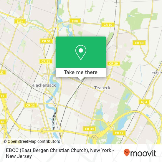 Mapa de EBCC (East Bergen Christian Church)