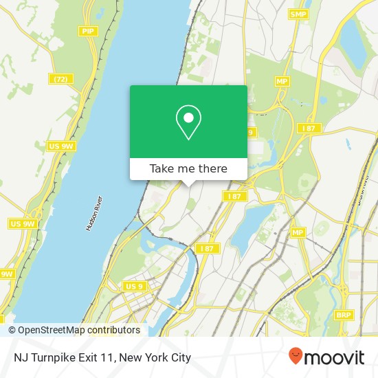 Mapa de NJ Turnpike Exit 11