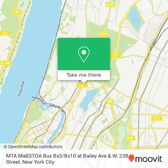 MTA MaBSTOA Bus Bx3 / Bx10 at Bailey Ave & W. 238 Street map