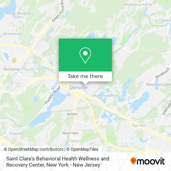 Saint Clare's Behavioral Health Wellness and Recovery Center map