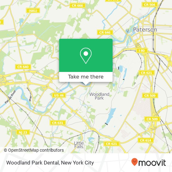 Mapa de Woodland Park Dental