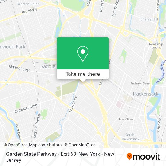 Mapa de Garden State Parkway - Exit 63