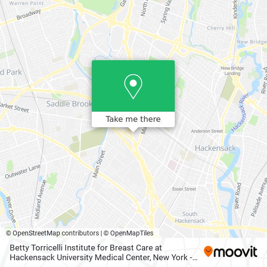 Betty Torricelli Institute for Breast Care at Hackensack University Medical Center map