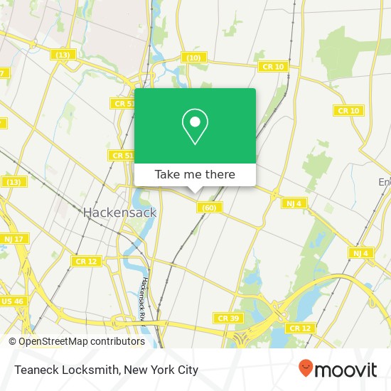 Teaneck Locksmith map