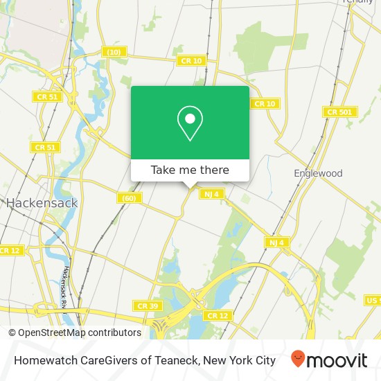 Homewatch CareGivers of Teaneck map