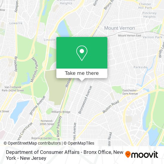Department of Consumer Affairs - Bronx Office map