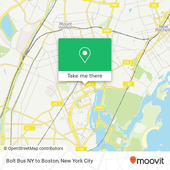Mapa de Bolt Bus NY to Boston