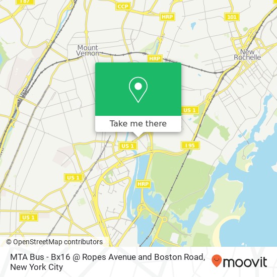 Mapa de MTA Bus - Bx16 @ Ropes Avenue and Boston Road