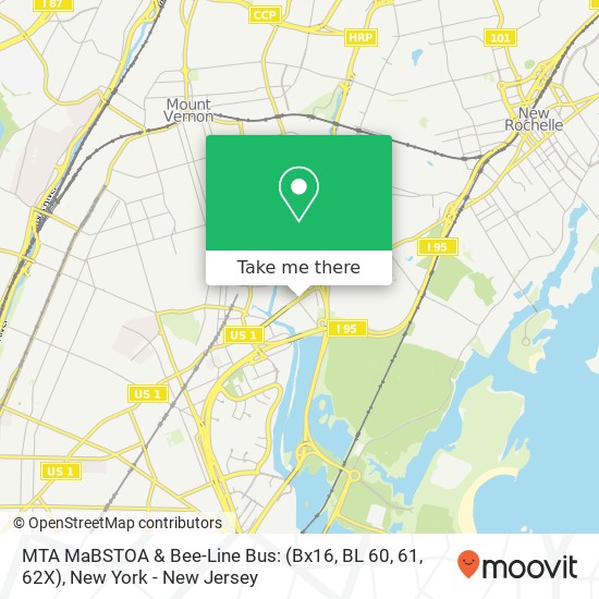 Mapa de MTA MaBSTOA & Bee-Line Bus: (Bx16, BL 60, 61, 62X)