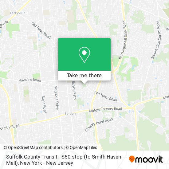 Mapa de Suffolk County Transit - S60 stop (to Smith Haven Mall)