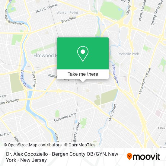 Mapa de Dr. Alex Cocoziello - Bergen County OB / GYN