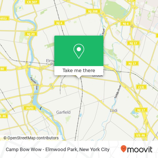 Camp Bow Wow - Elmwood Park map