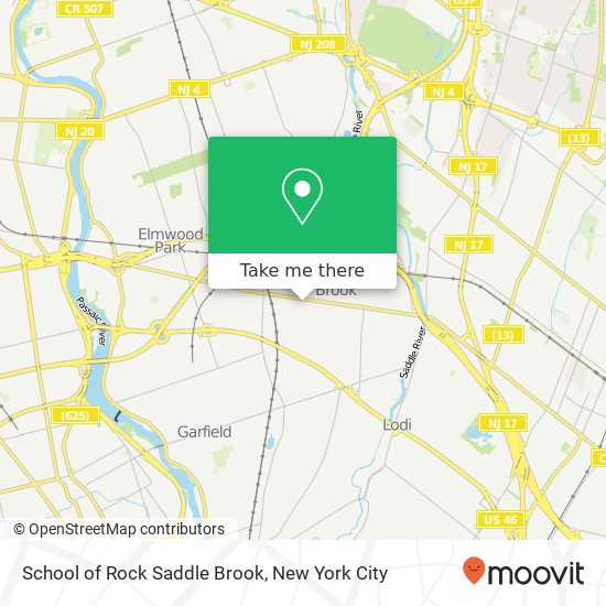 School of Rock Saddle Brook map