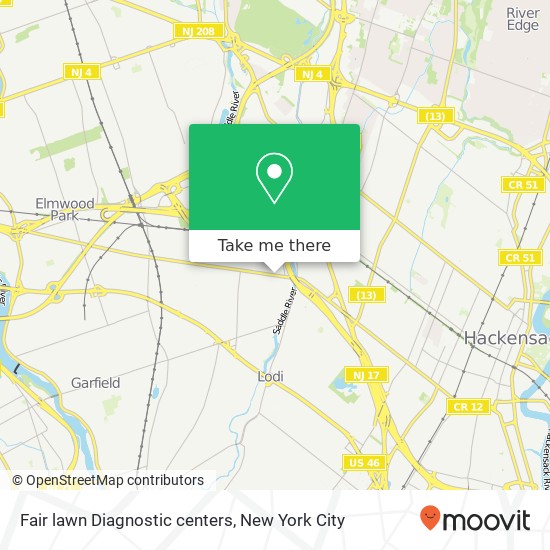 Fair lawn Diagnostic centers map