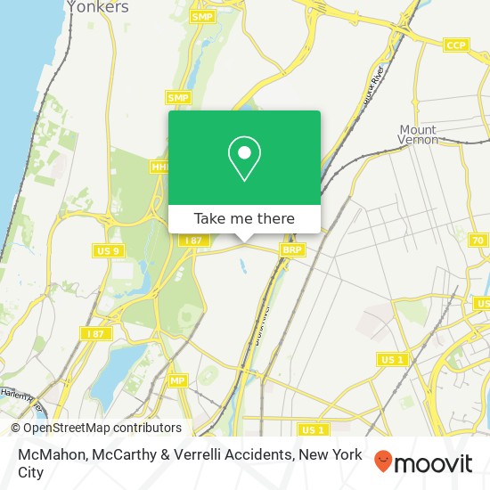 Mapa de McMahon, McCarthy & Verrelli Accidents