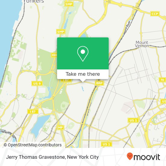 Jerry Thomas Gravestone map