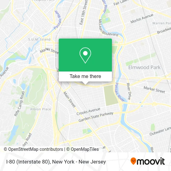 I-80 (Interstate 80) map