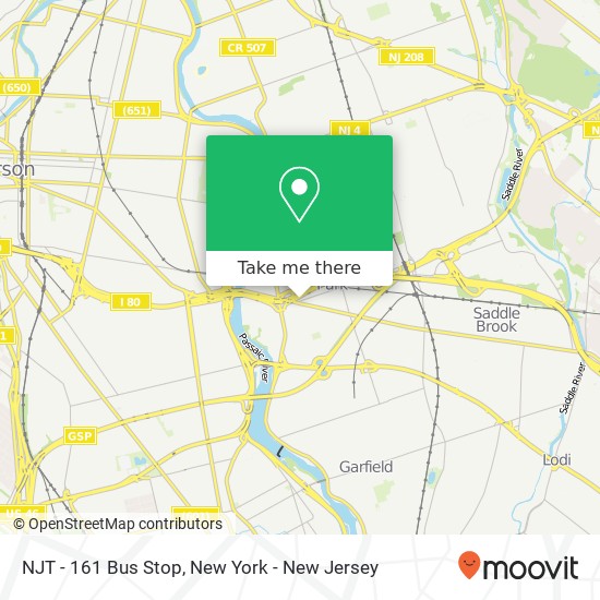 NJT - 161 Bus Stop map