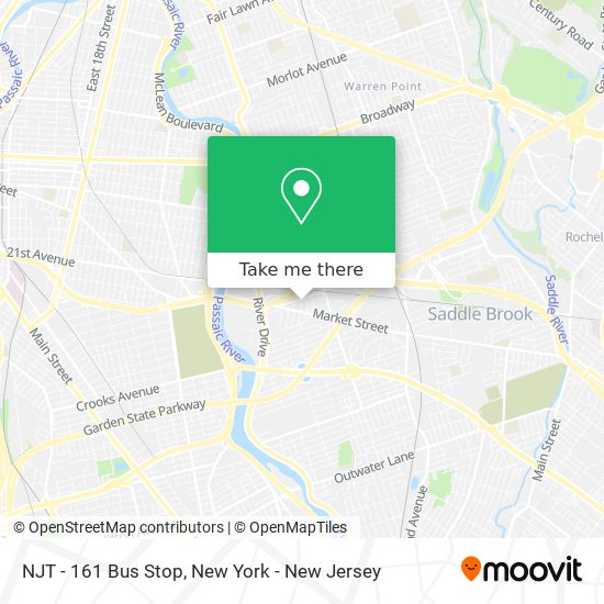 NJT - 161 Bus Stop map