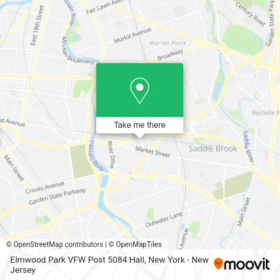 Elmwood Park VFW Post 5084 Hall map