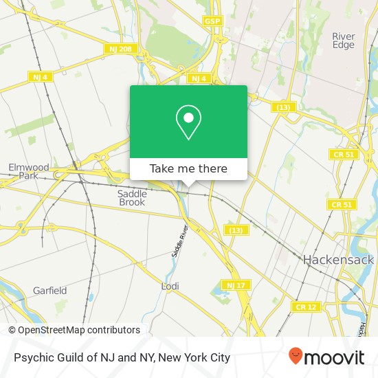 Mapa de Psychic Guild of NJ and NY