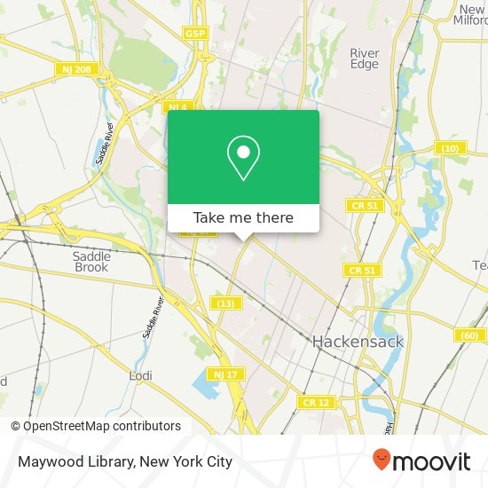 Maywood Library map