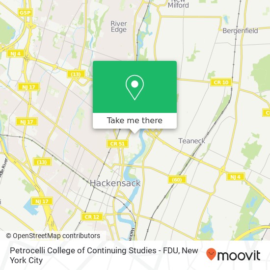 Petrocelli College of Continuing Studies - FDU map