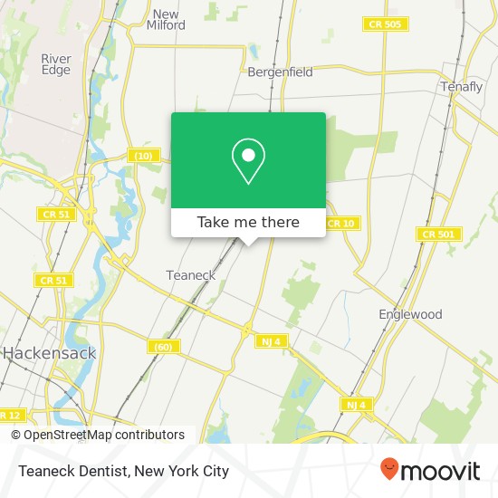 Teaneck Dentist map