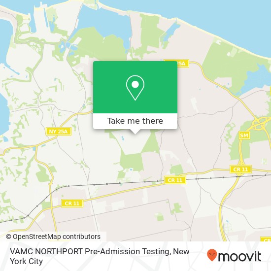 Mapa de VAMC NORTHPORT Pre-Admission Testing