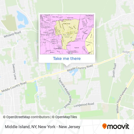Middle Island Map - Town - Brookhaven, New York, USA