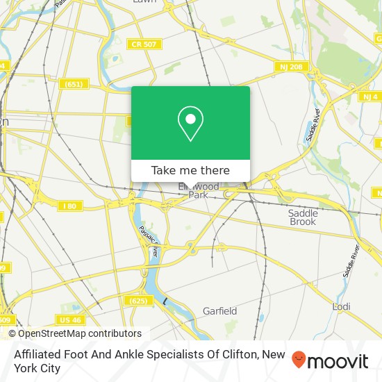 Affiliated Foot And Ankle Specialists Of Clifton map