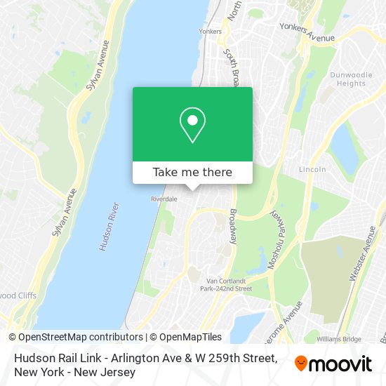 Hudson Rail Link - Arlington Ave & W 259th Street map