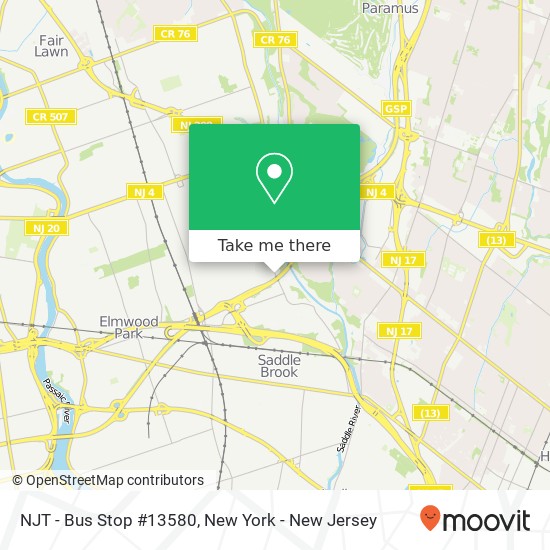 Mapa de NJT - Bus Stop #13580