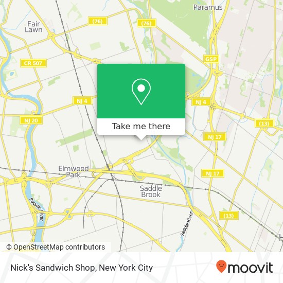 Mapa de Nick's Sandwich Shop