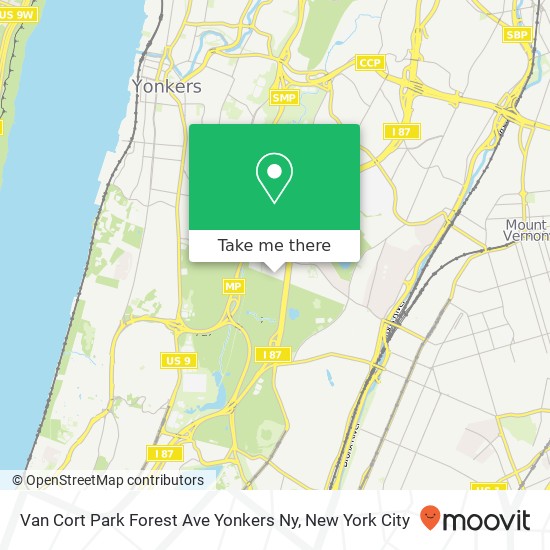 Van Cort Park Forest Ave Yonkers Ny map